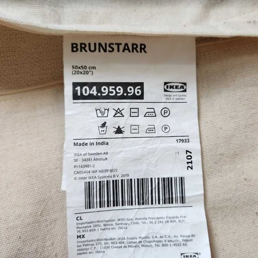 Set of 2 Ikea Brunstarr abstract wool tufted pillowcases throw pillow 20x20